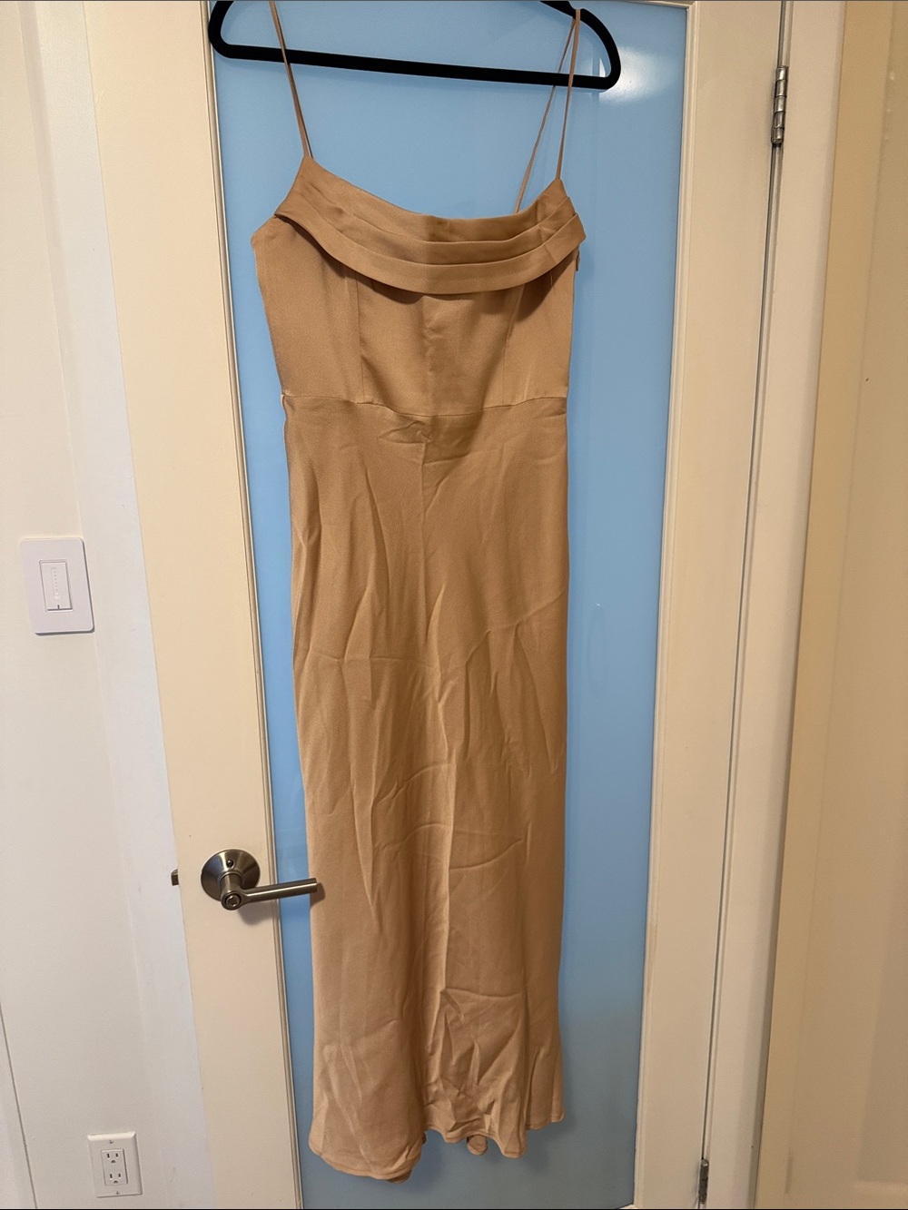 Park & Fifth gold Slip Midi Dress with Cowl Neck - Picture 1 of 6